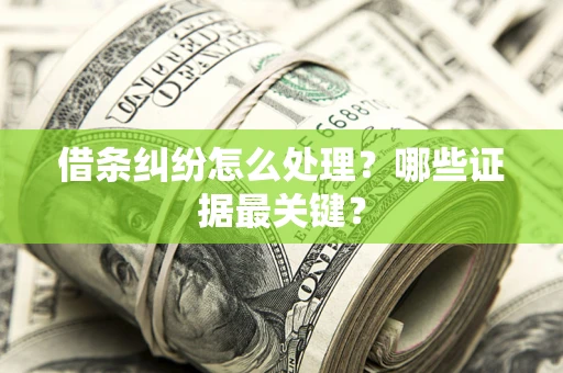 济南借条纠纷怎么处理？哪些证据最关键？